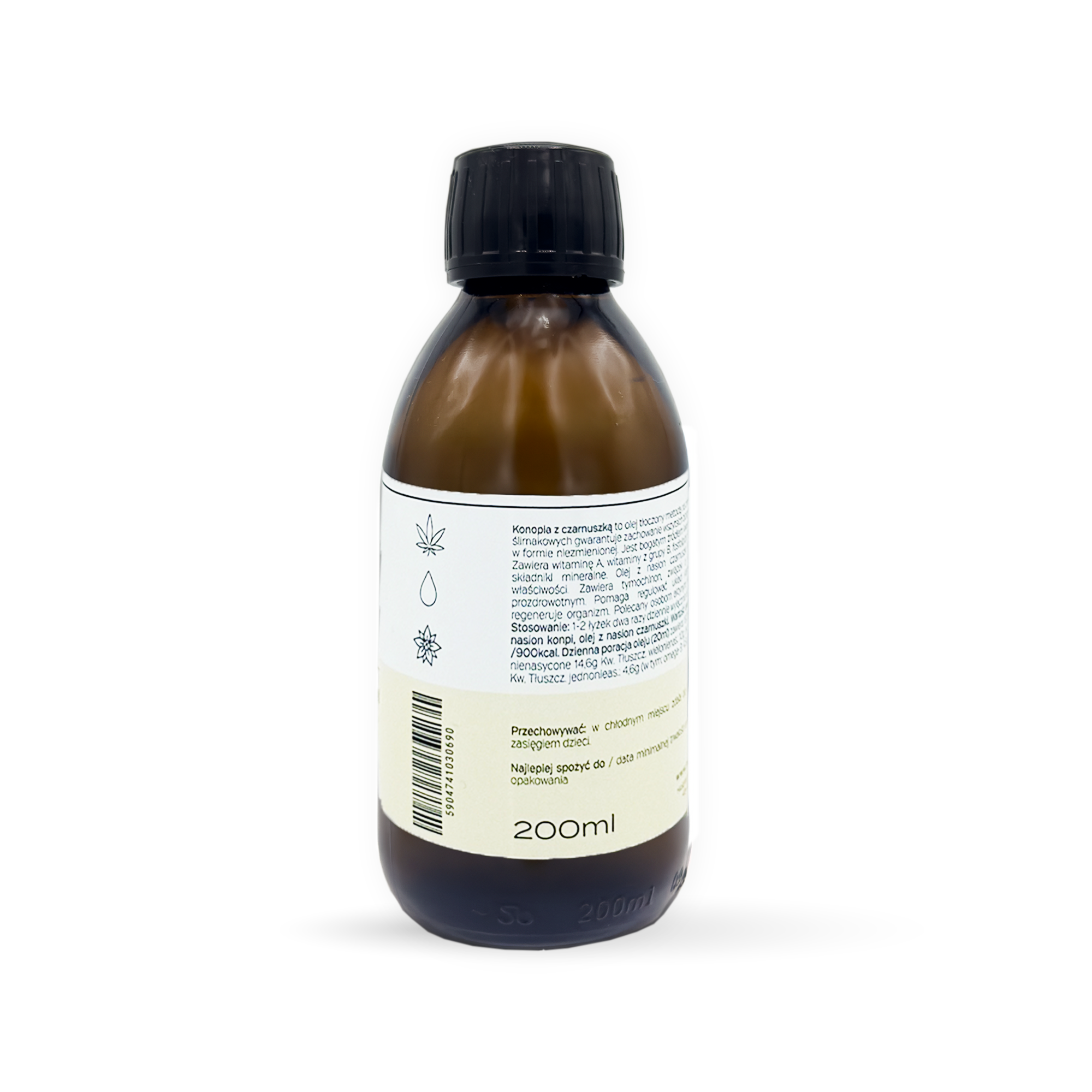 Olej konopny z olejem z czarnuszki 200ml