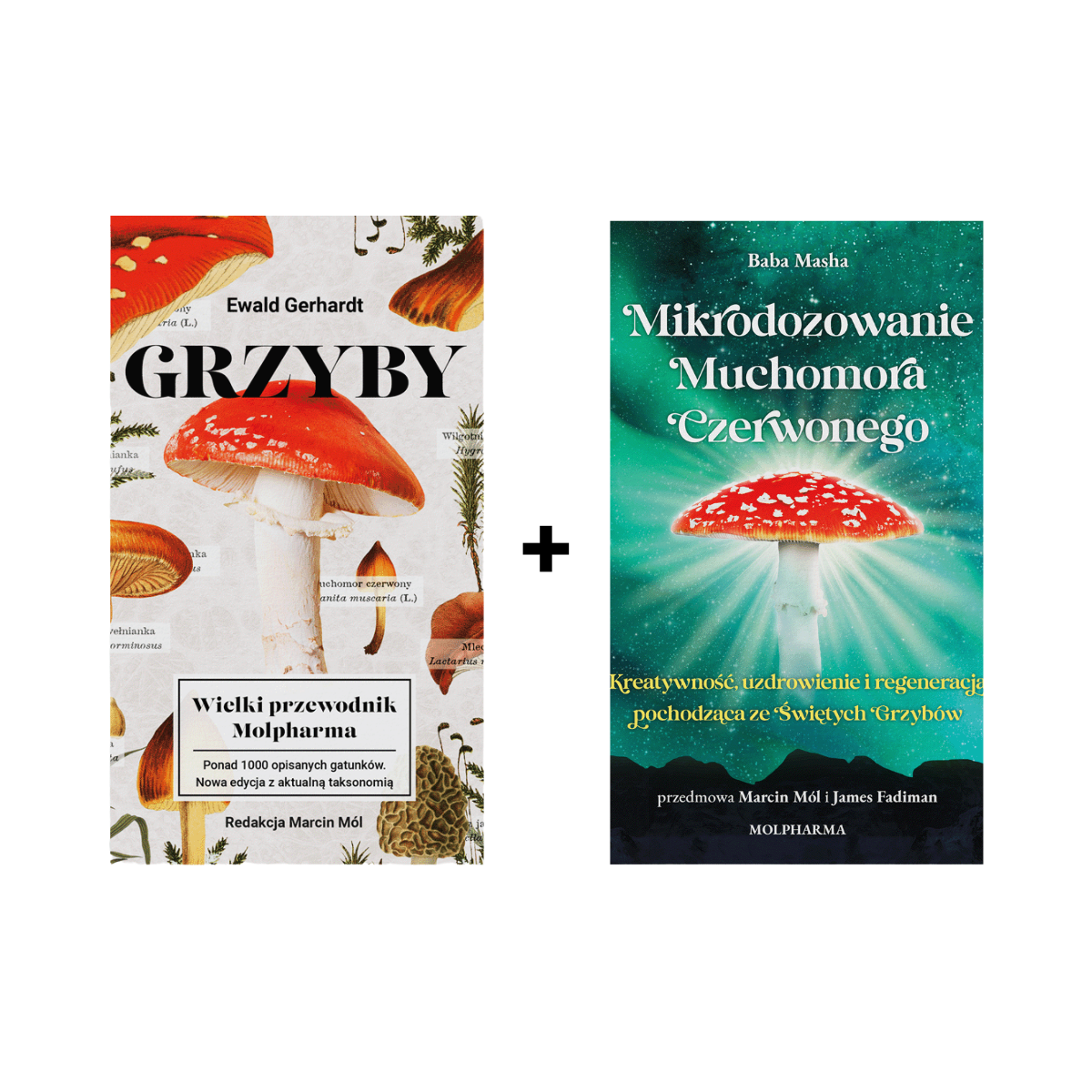 Pakiet książek: Grzyby Wielki Przewodnik Molpharma + Mikrodozowanie Muchomora Czerwonego